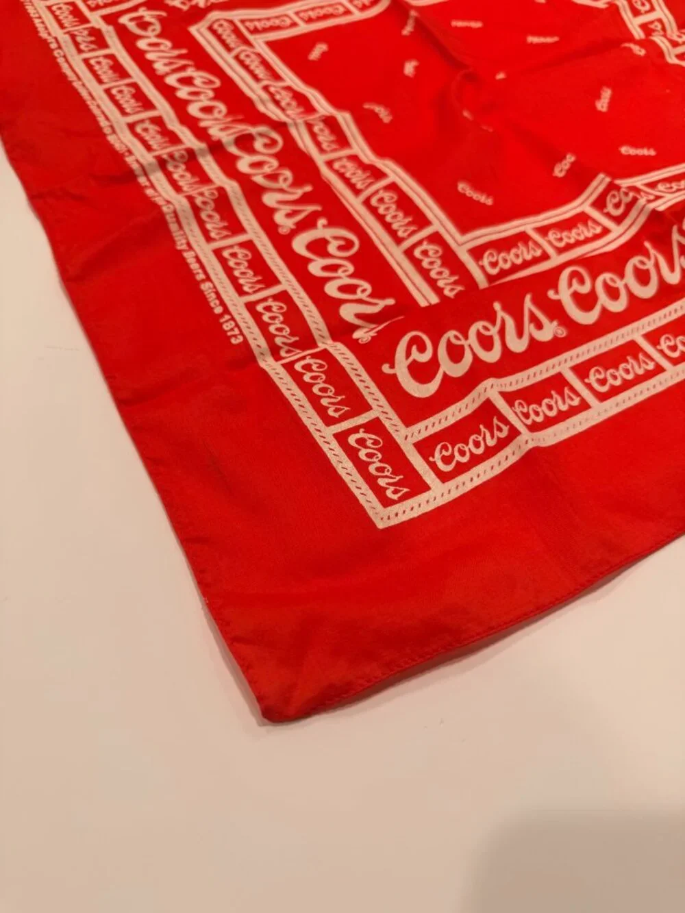 Vintage 1983 Coors Iconic beer Company bandana scarf EUC 21